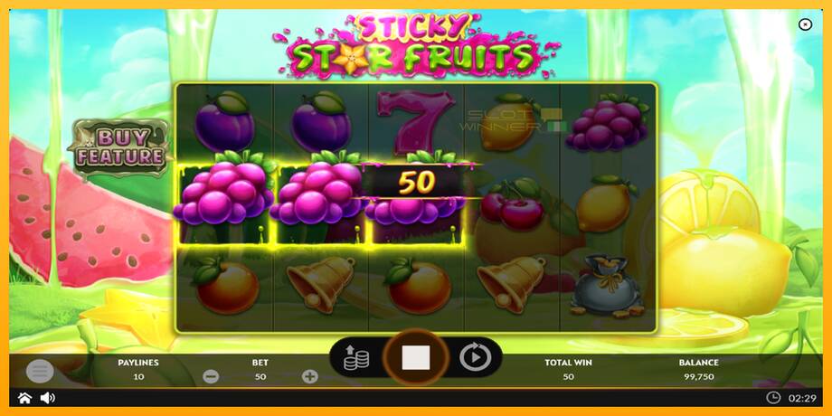 Sticky Star Fruits lošimo automatas už pinigus, paveikslėlį 3