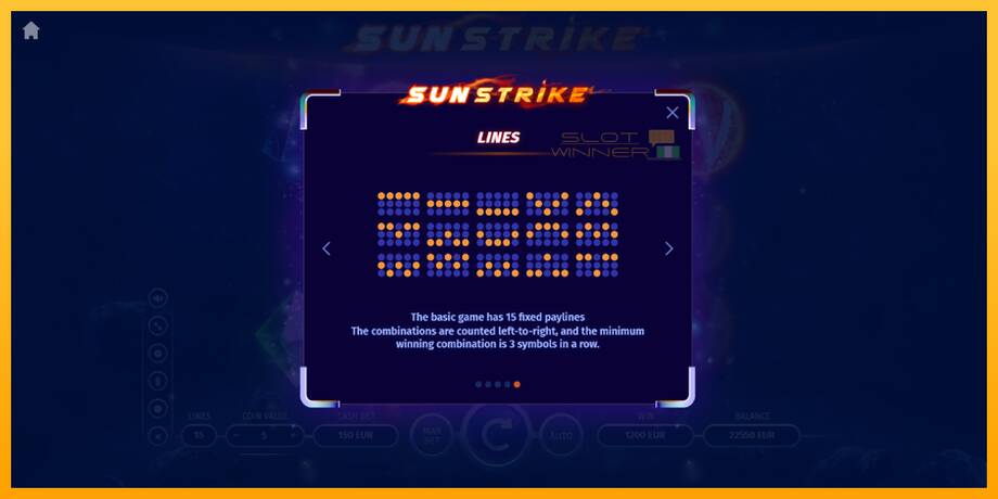 Sun Strike lošimo automatas už pinigus, paveikslėlį 7