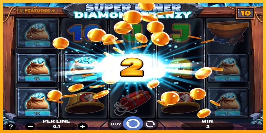 Super Miner - Diamond Frenzy lošimo automatas už pinigus, paveikslėlį 3