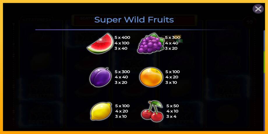 Super Wild Fruits lošimo automatas už pinigus, paveikslėlį 4