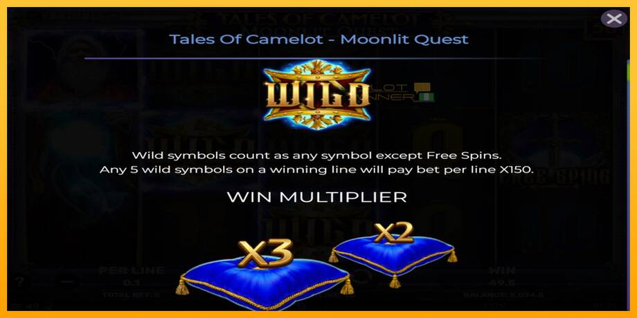 Tales of Camelot - Moonlit Quest lošimo automatas už pinigus, paveikslėlį 4