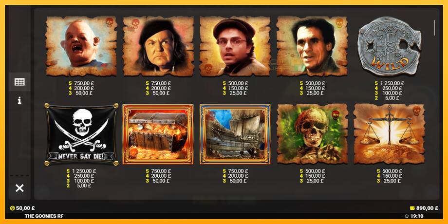 The Goonies Deluxe Rapid Fire Jackpots lošimo automatas už pinigus, paveikslėlį 5