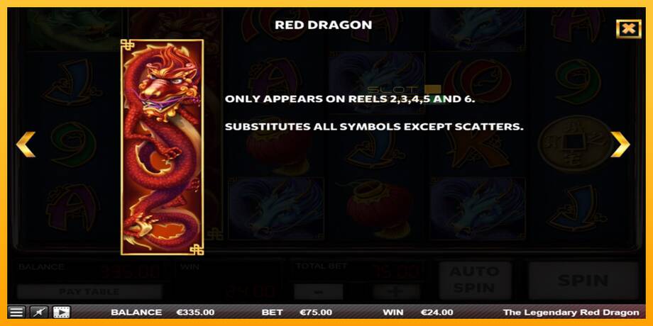 The Legendary Red Dragon lošimo automatas už pinigus, paveikslėlį 5