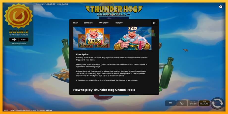 Thunder Hog Chaos Reels lošimo automatas už pinigus, paveikslėlį 7