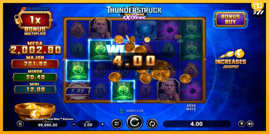 Thunderstruck Gold Blitz Extreme lošimo automatas už pinigus, paveikslėlį 5