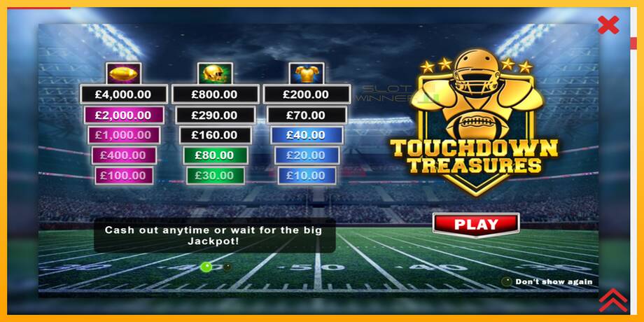 Touchdown Treasures lošimo automatas už pinigus, paveikslėlį 1