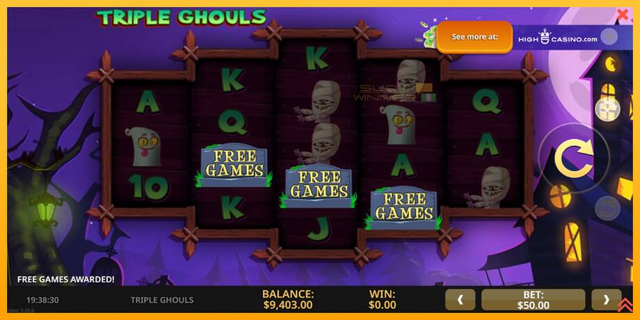 Triple Ghouls lošimo automatas už pinigus, paveikslėlį 3