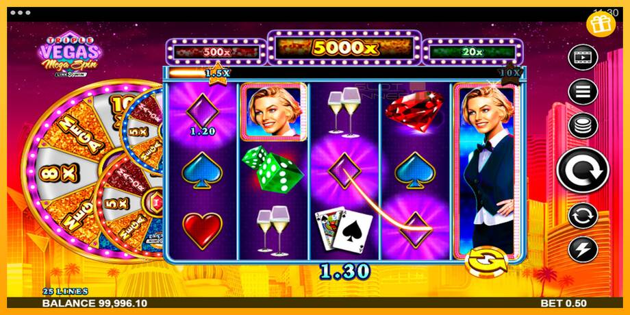 Triple Vegas Mega Spin lošimo automatas už pinigus, paveikslėlį 5