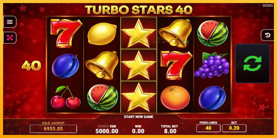 Turbo Stars 40 lošimo automatas už pinigus, paveikslėlį 1