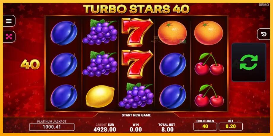 Turbo Stars 40 lošimo automatas už pinigus, paveikslėlį 2