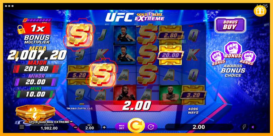 UFC Gold Blitz Extreme lošimo automatas už pinigus, paveikslėlį 3