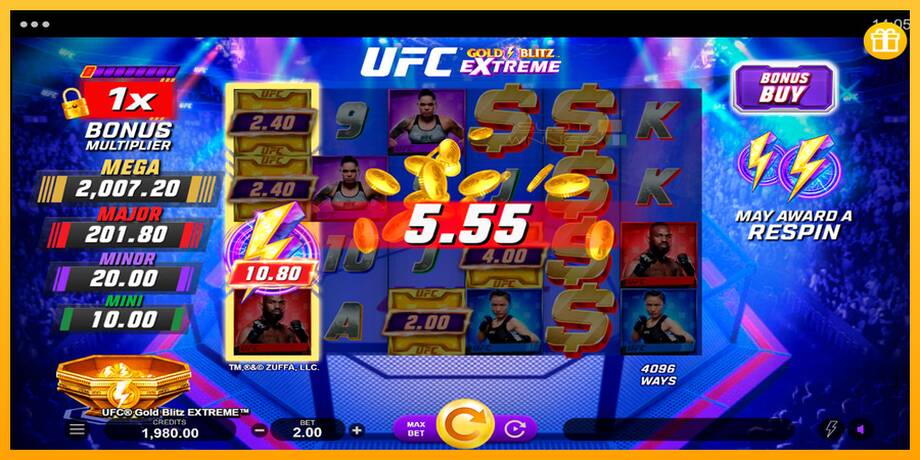 UFC Gold Blitz Extreme lošimo automatas už pinigus, paveikslėlį 4