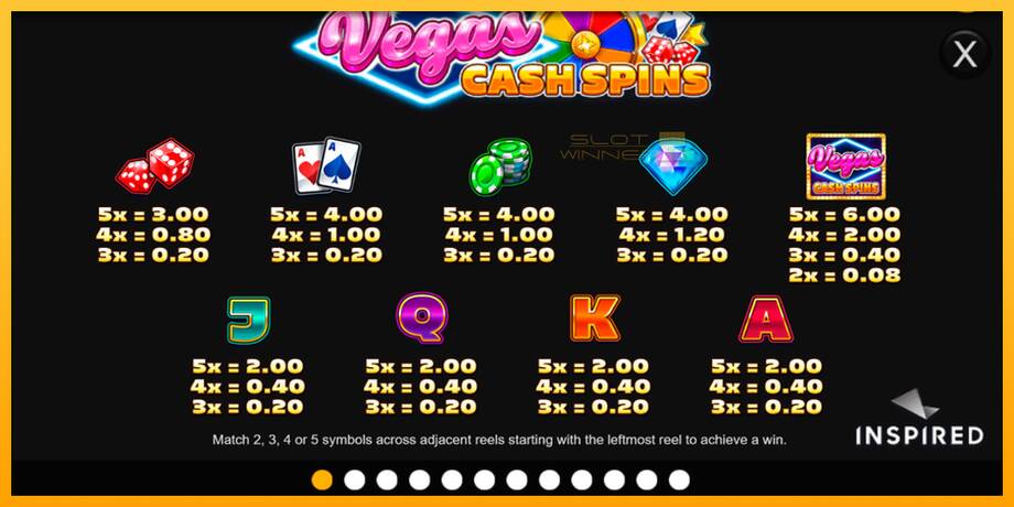 Vegas Cash Spins lošimo automatas už pinigus, paveikslėlį 6