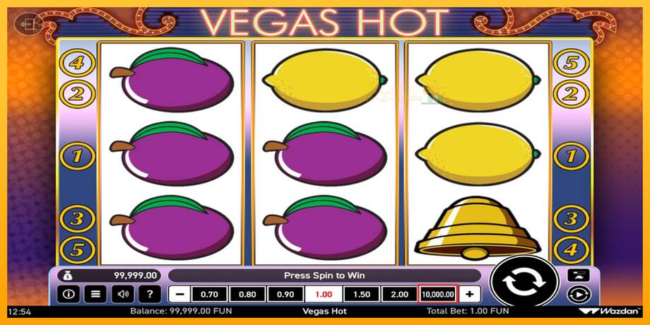 Vegas Hot lošimo automatas už pinigus, paveikslėlį 1