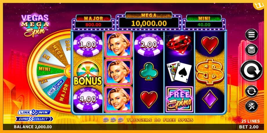 Vegas Mega Spin lošimo automatas už pinigus, paveikslėlį 1