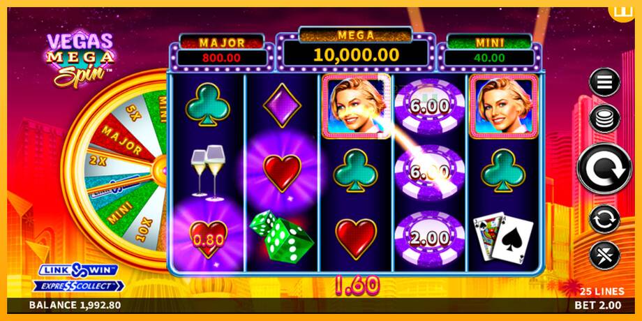 Vegas Mega Spin lošimo automatas už pinigus, paveikslėlį 3