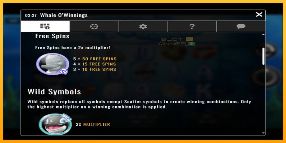 Whale O’Winnings lošimo automatas už pinigus, paveikslėlį 3