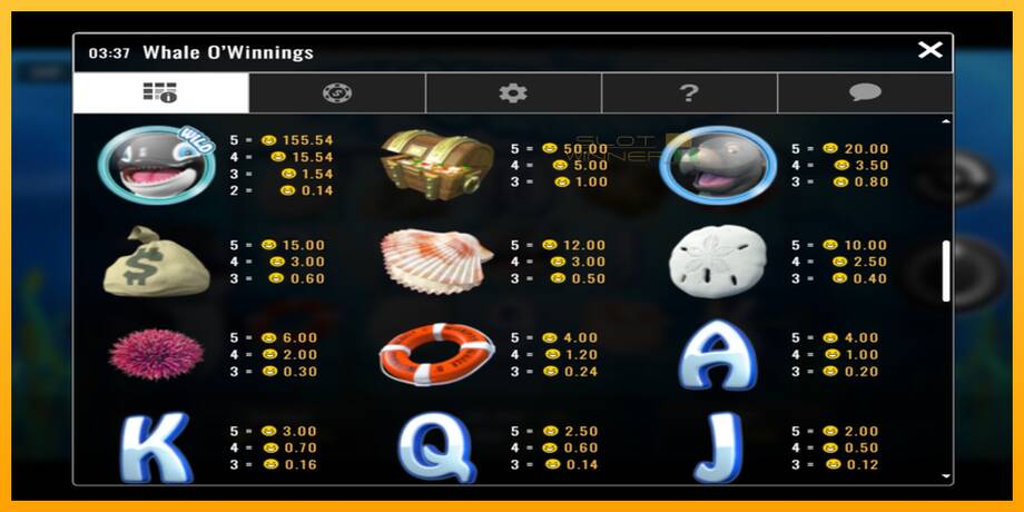 Whale O’Winnings lošimo automatas už pinigus, paveikslėlį 4