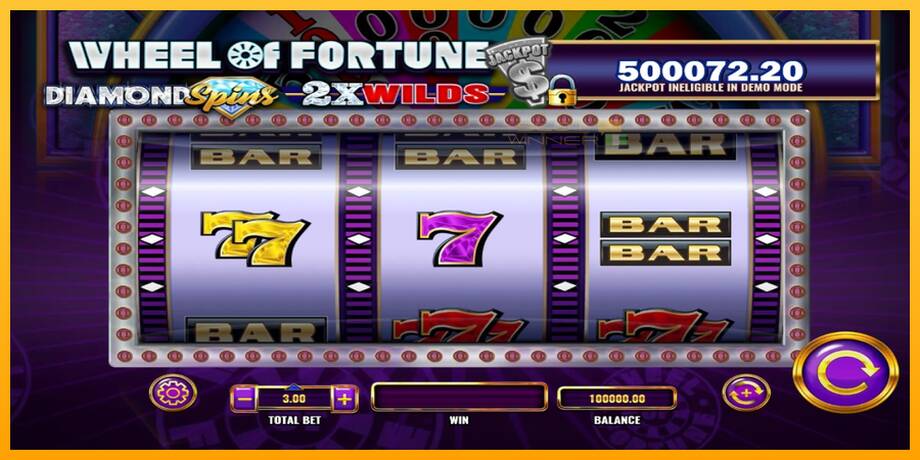 Wheel of Fortune Diamond Spins 2x Wilds lošimo automatas už pinigus, paveikslėlį 1