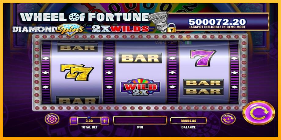 Wheel of Fortune Diamond Spins 2x Wilds lošimo automatas už pinigus, paveikslėlį 2