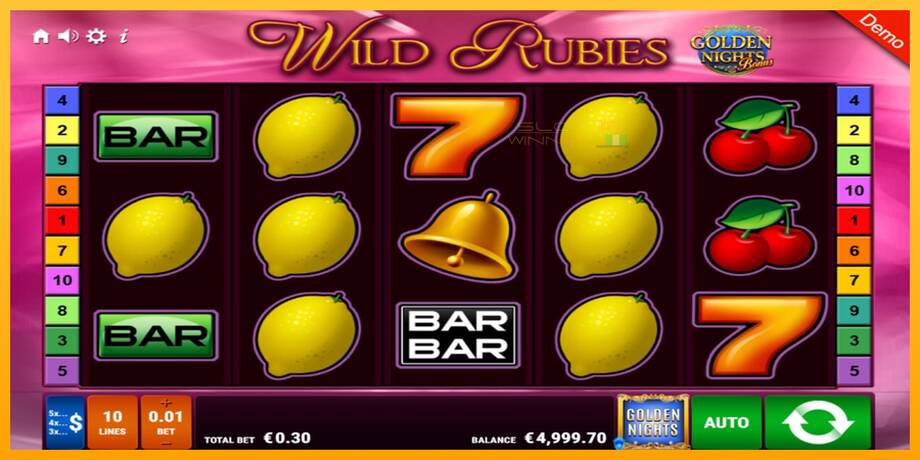 Wild Rubies Golden Nights lošimo automatas už pinigus, paveikslėlį 2