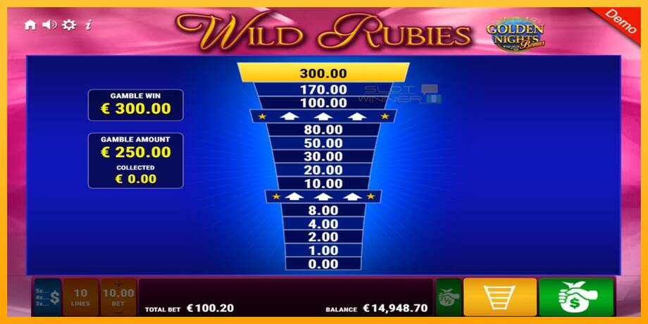 Wild Rubies Golden Nights lošimo automatas už pinigus, paveikslėlį 8