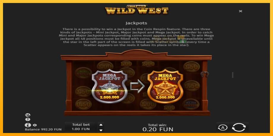 Wild West Trueways lošimo automatas už pinigus, paveikslėlį 6