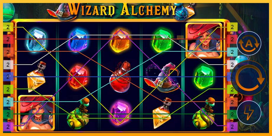 Wizard Alchemy lošimo automatas už pinigus, paveikslėlį 2