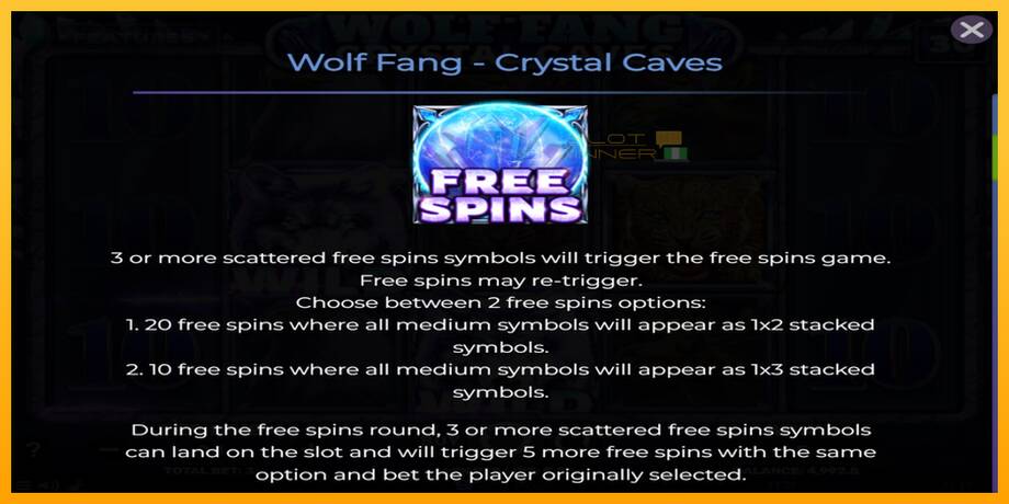 Wolf Fang - Crystal Caves lošimo automatas už pinigus, paveikslėlį 5