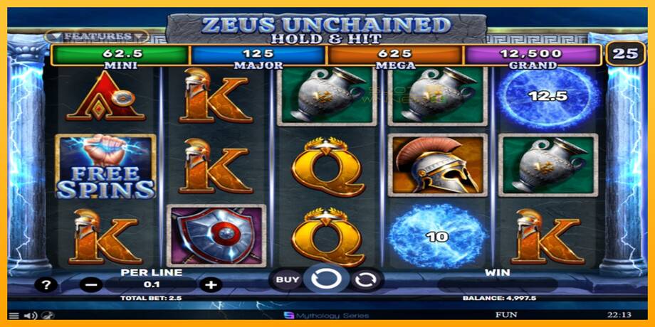 Zeus Unchained - Hold & Hit lošimo automatas už pinigus, paveikslėlį 2