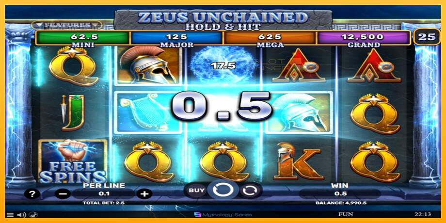 Zeus Unchained - Hold & Hit lošimo automatas už pinigus, paveikslėlį 3