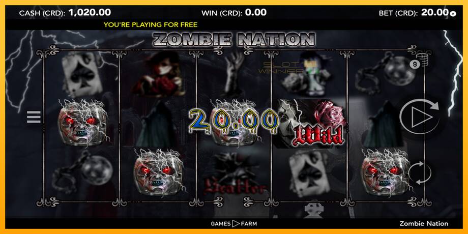 Zombie Nation lošimo automatas už pinigus, paveikslėlį 3